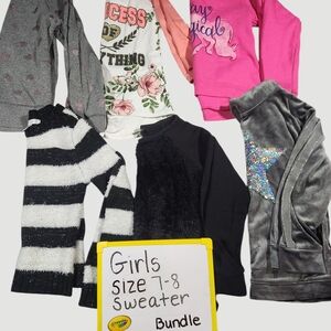 Girls' Colorful Sweater Collection - Size 7-8